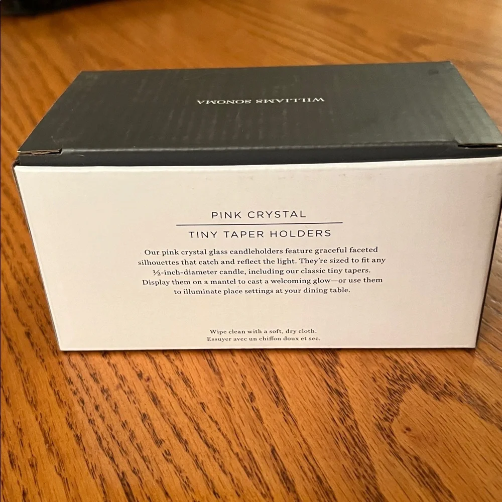 Williams Sonoma Pink Crystal Tiny Taper Candle Holders